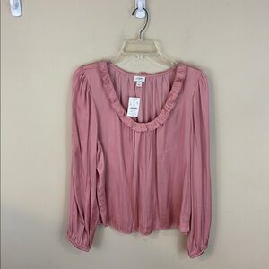 J. Crew  Factory Dusty Pink  Top Blouse Size Large NWT